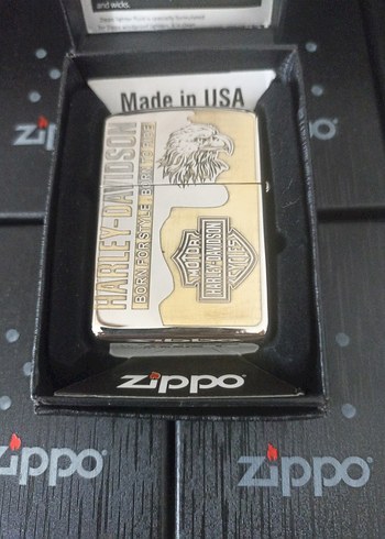 Harley-Davidson Vintage Erkek Rozet - Altın Ton - Görsel 2