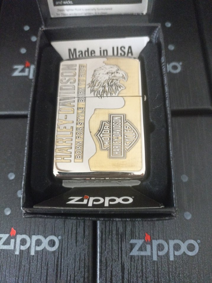 Harley-Davidson Vintage Erkek Rozet - Altın Ton - Görsel 2