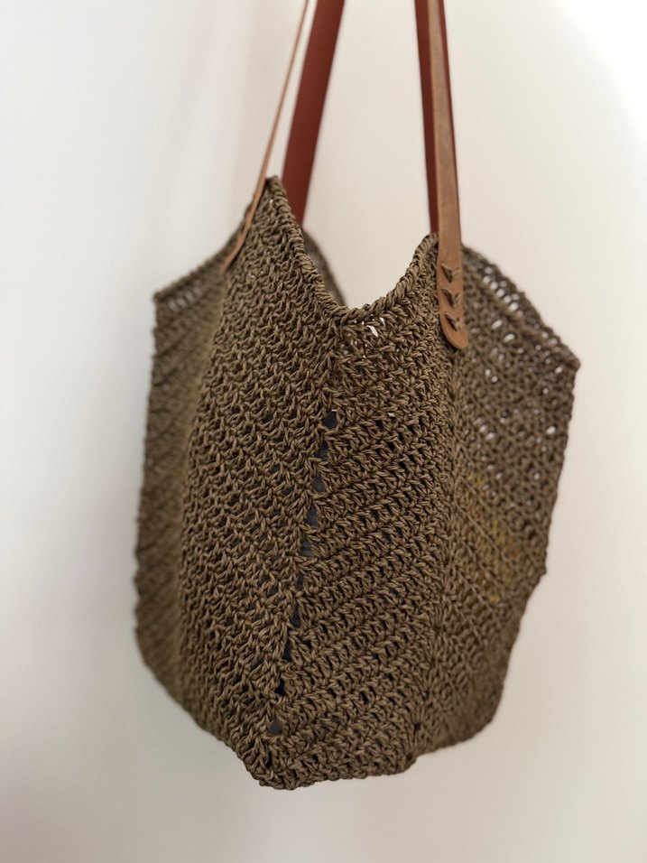 Bohem Örgü Kadın Çanta Kahverengi - Görsel 5