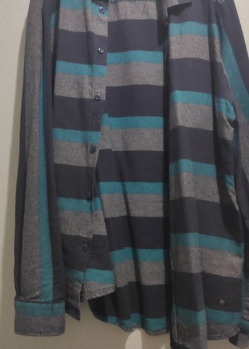 Loft Erkek Gri Çizgili Sokak Stili Gömlek - Görsel 2