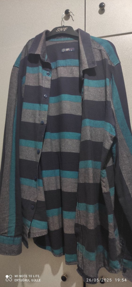 Loft Erkek Gri Çizgili Sokak Stili Gömlek - Görsel 4