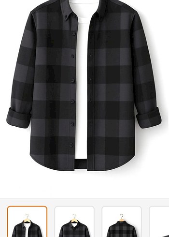 Gri Kareli Uzun Kollu Erkek Gömlek - Görsel 2