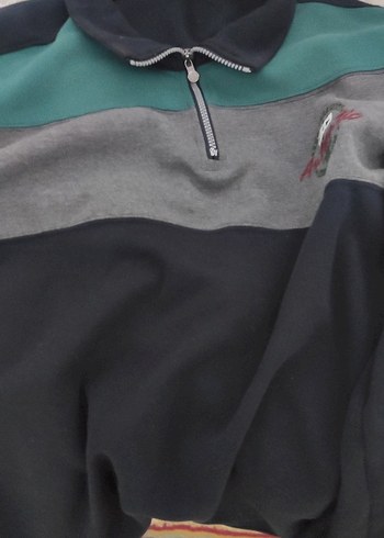 Gri Fermuarlı Erkek Sweatshirt - Görsel 7