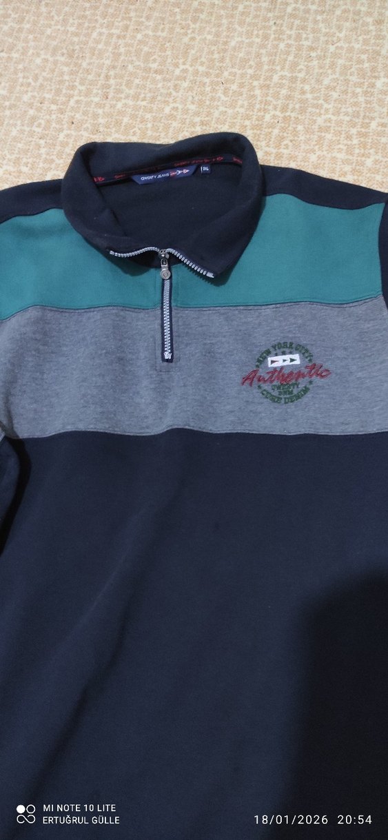 Gri Fermuarlı Erkek Sweatshirt - Görsel 2