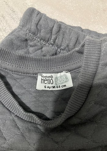 Gri Bebek Triko Tulum Takımı - Görsel 3