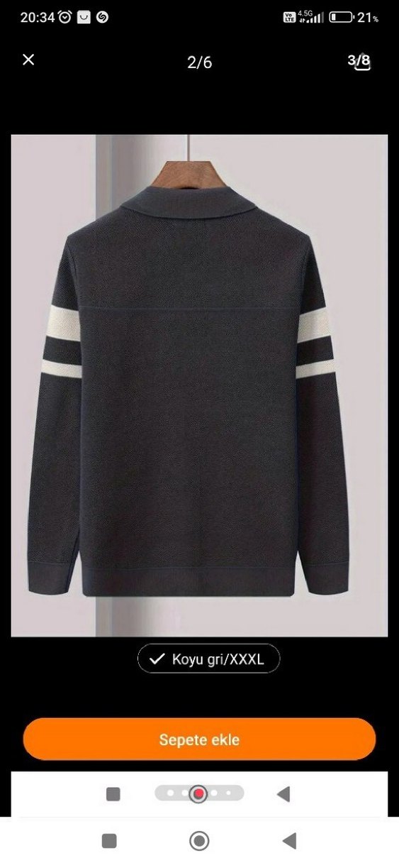 Düğmeli Gri Erkek Triko Hırka biraz giyildi - Görsel 2