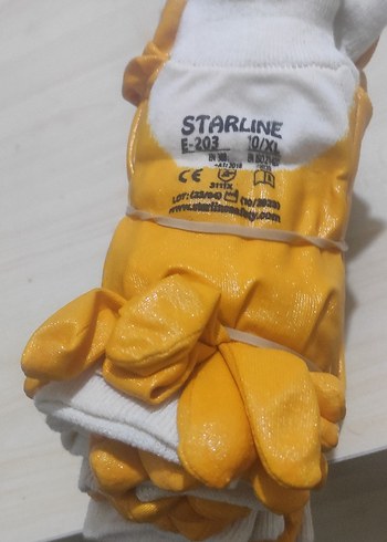 Sarı Parlak Desenli Erkek Eldiven XL 5 paket - Görsel 3