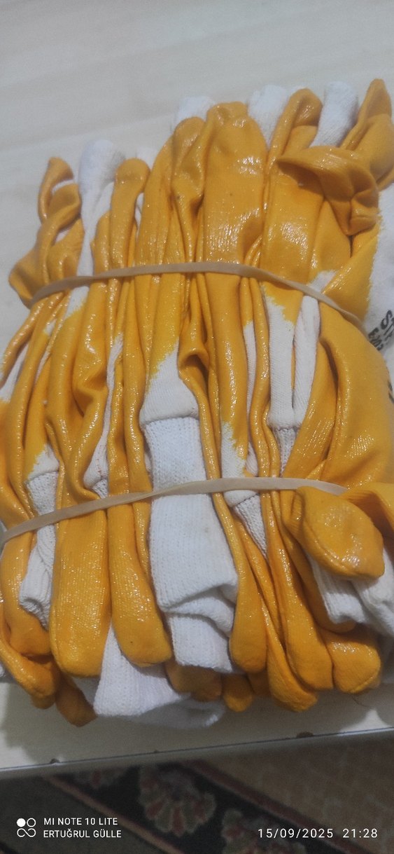 Sarı Parlak Desenli Erkek Eldiven XL 5 paket - Görsel 5