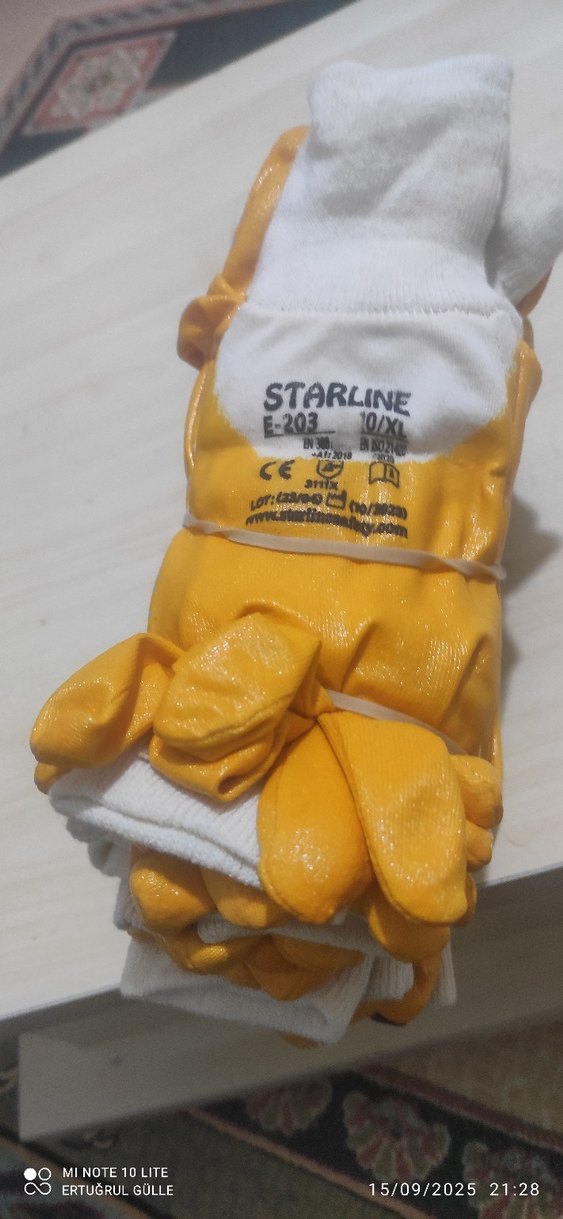 Sarı Parlak Desenli Erkek Eldiven XL 5 paket - Görsel 3