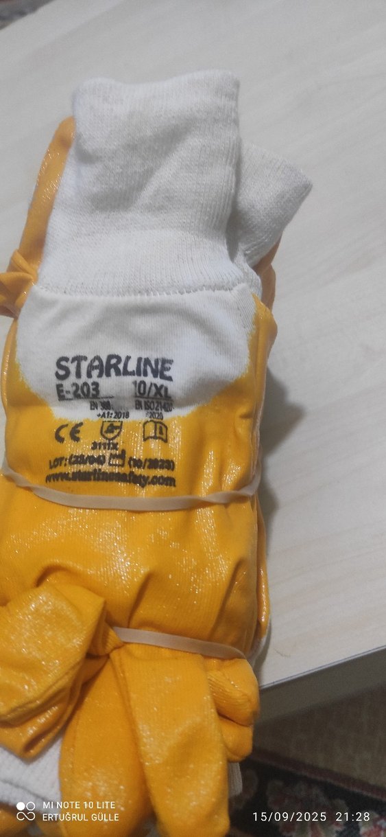 Sarı Parlak Desenli Erkek Eldiven XL 5 paket - Görsel 4