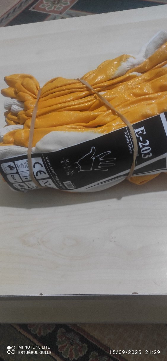 Sarı Parlak Desenli Erkek Eldiven XL 5 paket - Görsel 2