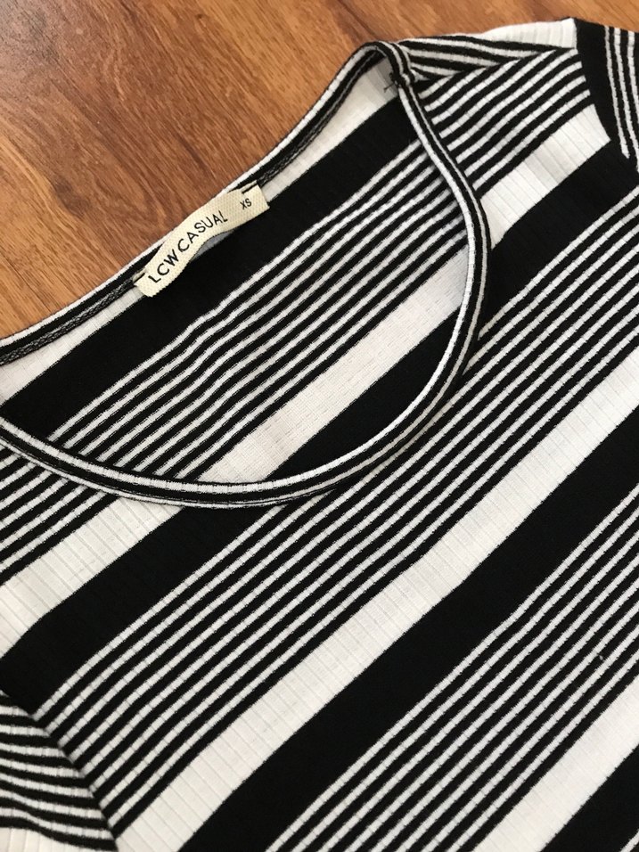 Çizgili Kadın Midi Kalem Elbise - Görsel 4