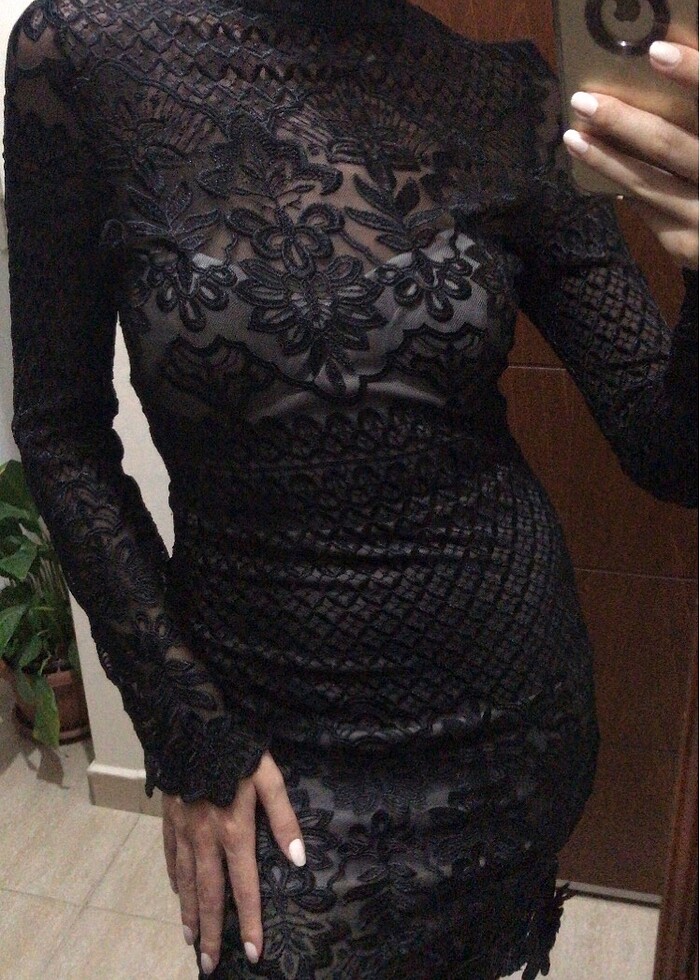 Dantelli mini abiye - Görsel 2