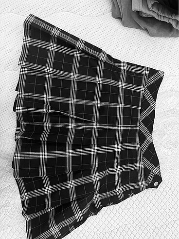 Gotik H&M Mini Pileli Ekose etek