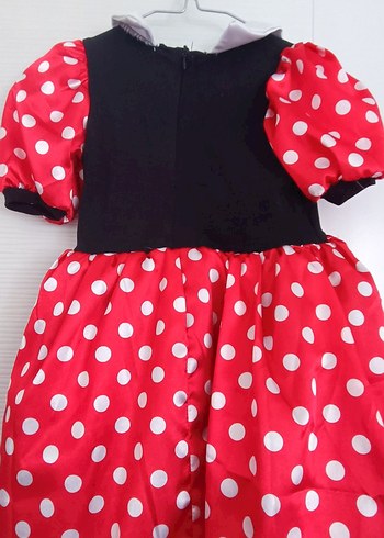 Puantiyeli Kırmızı Kız Çocuk Elbise - Görsel 5