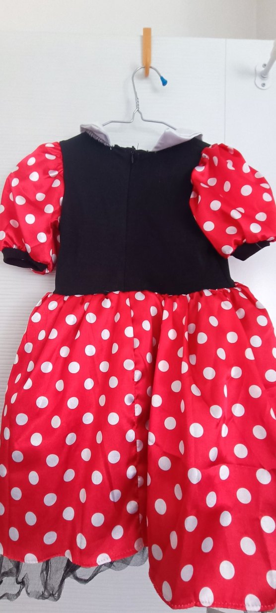 Puantiyeli Kırmızı Kız Çocuk Elbise - Görsel 5