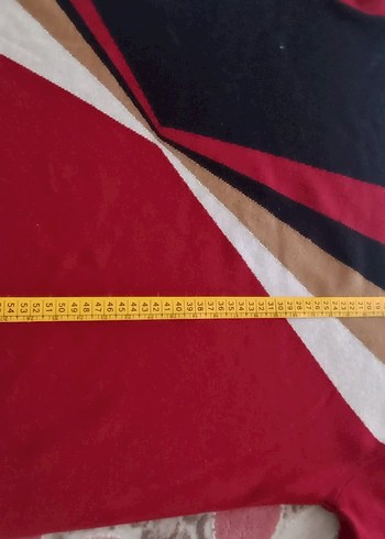 Bordo Baskılı Kadın Triko Sweater Kazak - Görsel 2