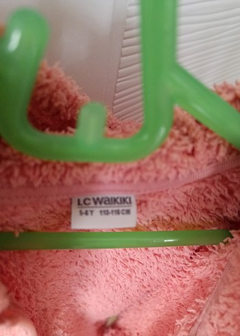 Kız Çocuk Pembe Kapüşonlu Peluş Ceket - Görsel 5