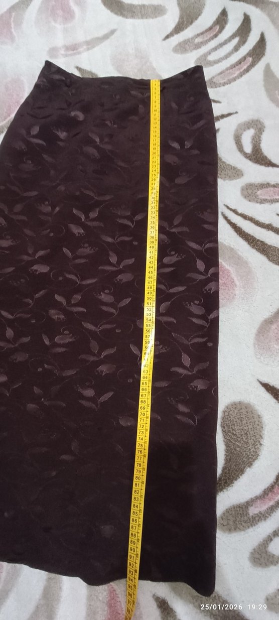 Bordo Drapeli Kadın Uzun Etek - Görsel 4