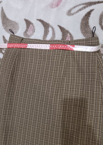 Kadın Bej Pileli ve yırtmaçlı Uzun Etek - Görsel 2