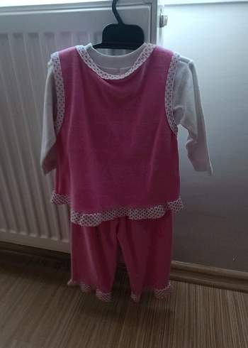 Dantel ve Nakış Detaylı Pembe Kız Bebek Takımı - Görsel 10