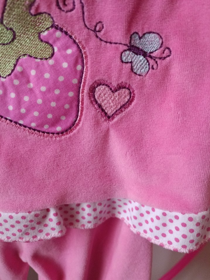 Dantel ve Nakış Detaylı Pembe Kız Bebek Takımı - Görsel 5