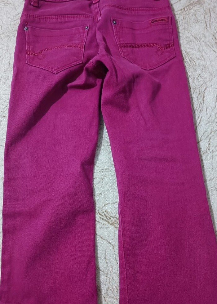 Kız çocuk kırmız keten ı pantolon  - Görsel 2