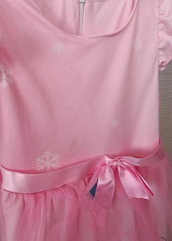 Pembe Kız Çocuk Elbisesi Fırfırlı elsalı - Görsel 6