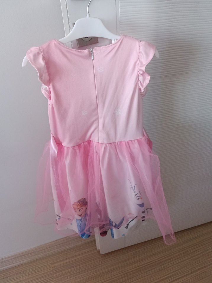 Pembe Kız Çocuk Elbisesi Fırfırlı elsalı - Görsel 4