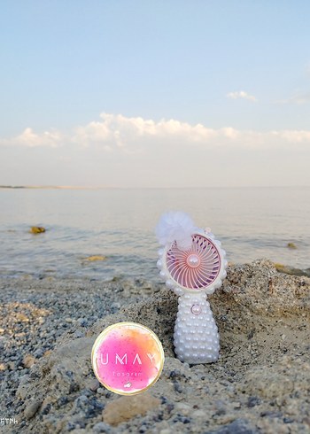 Pembe İnci Detaylı Mini El Fanı