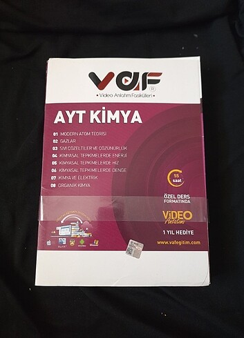  Vaf Yayınları AYT Kimya video anlatım fasikülü
