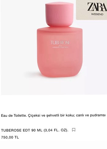 Zara Tuberose Kadın Parfümü