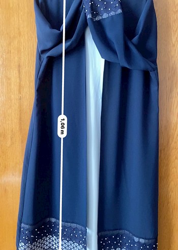 Nakışlı Lacivert Elbise Abiye - Görsel 5