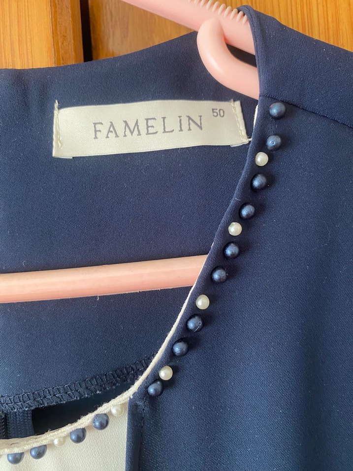 Nakışlı Lacivert Elbise Abiye - Görsel 4