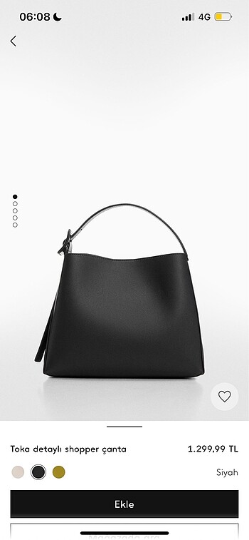 Mango siyah toka detaylı shopper çanta