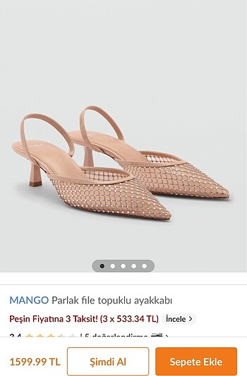 Mango file topuklu ayakkabı