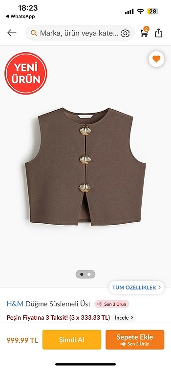 L beden H&M bluz
