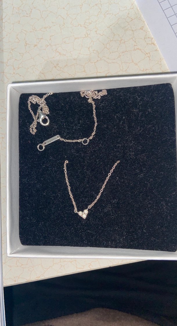 Pandora üç taşlı kalpli kolye - Görsel 2