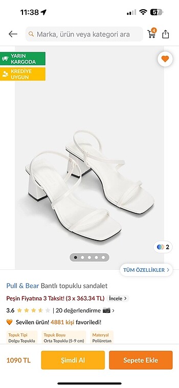 Pull & Bear Bantlı topuklu sandalet