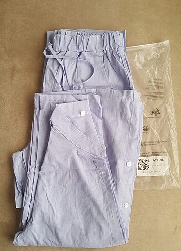 xl Beden mavi Renk Linen Stylish Gömlek Pantolon Set