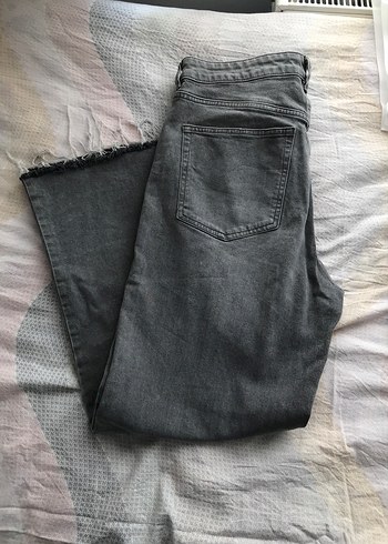 46 Beden gri Renk Gri Bol Kesim Denim Kadın Jean