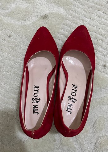 Klasik Kırmızı Süet Stiletto - Görsel 6