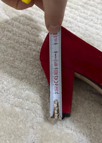 Klasik Kırmızı Süet Stiletto - Görsel 7