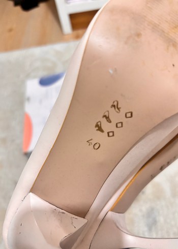 Bej Laced Stiletto Topuklu Kadın Ayakkabı - Görsel 4