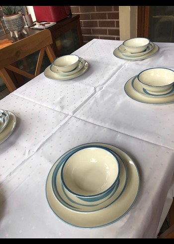 Madame Koko mavi ve Gri Desenli Yemek Tabağı Seti - Görsel 2