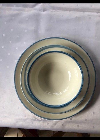 Madame Koko mavi ve Gri Desenli Yemek Tabağı Seti - Görsel 3