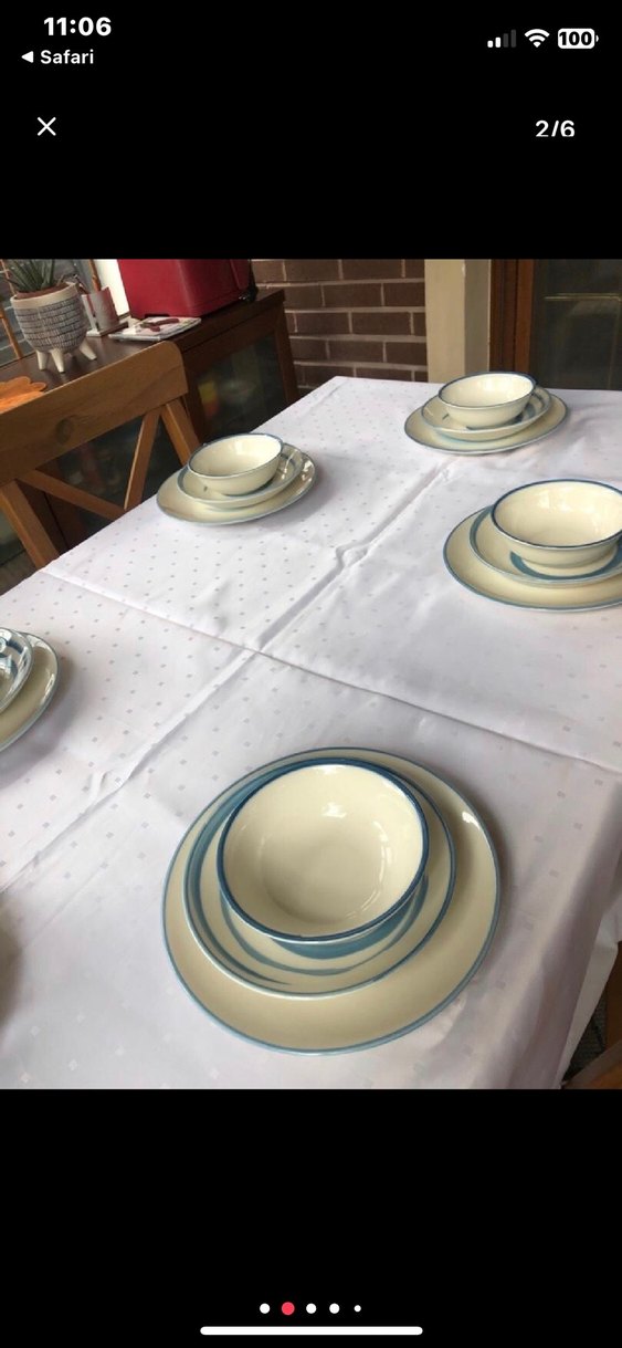 Madame Koko mavi  ve Gri Desenli Yemek Tabağı Seti - Görsel 2