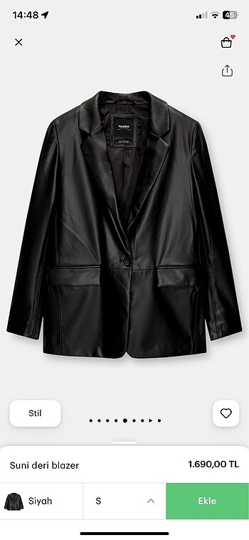 Pull and Bear Suni Deri Blazer