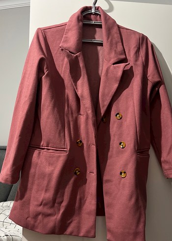 Zara Gul Kurusu Cift Sirali Uzun Blazer Ceket Standart Beden 36 44