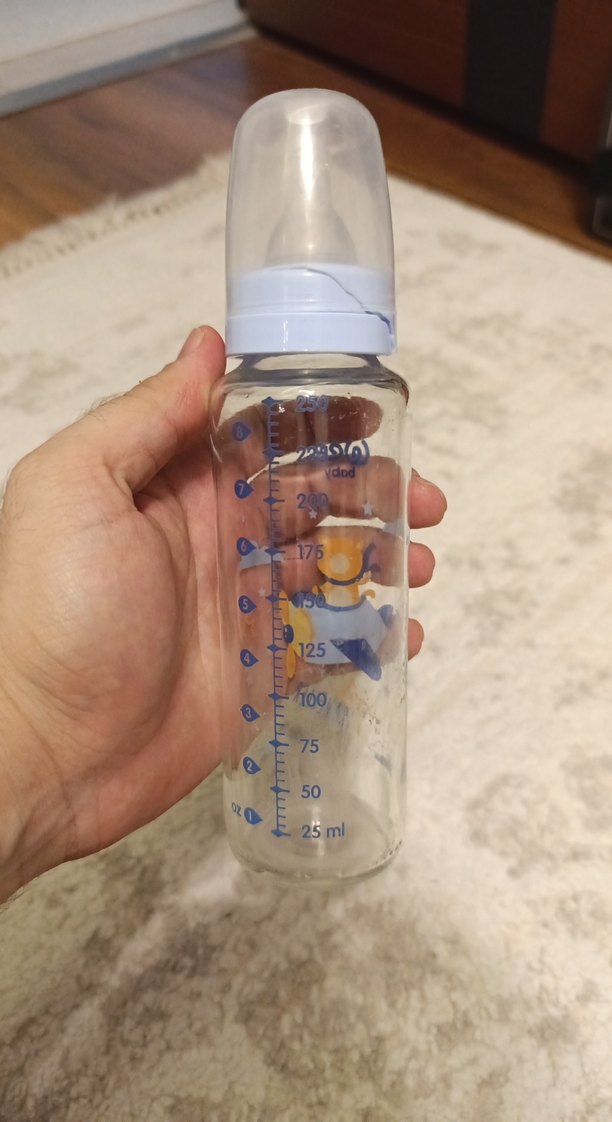 Mavi Bebek Biberonu - Pastel Renkli - Görsel 2